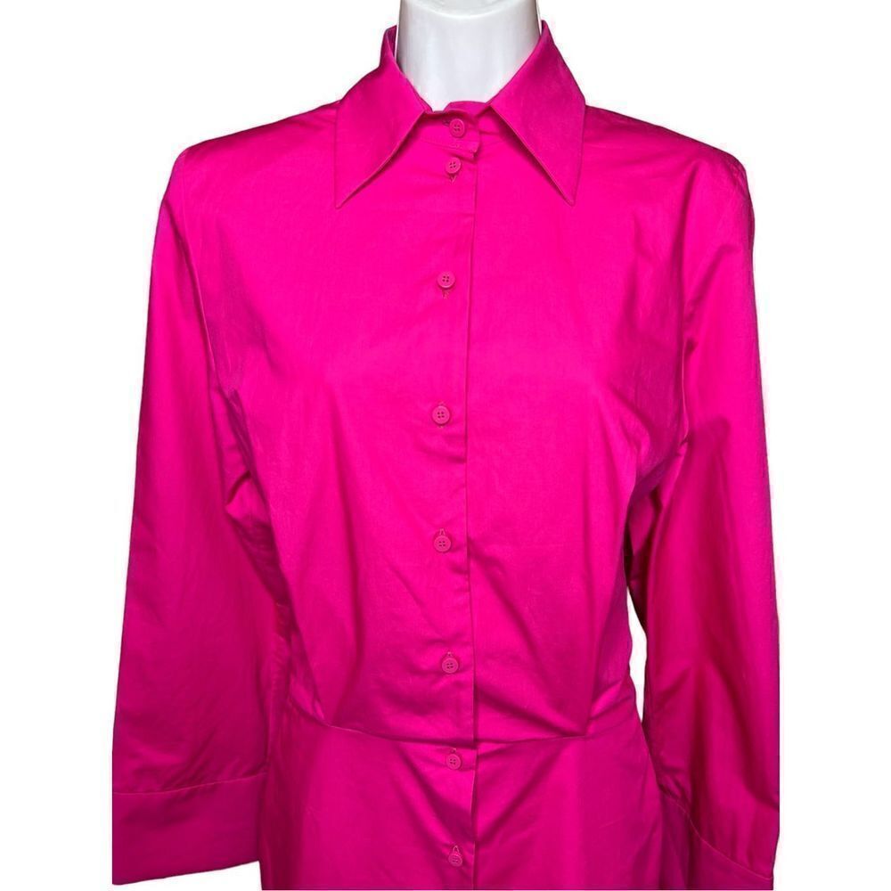 The Attico Wide Sleeve Cotton Shirt Dress in Bouganville NWT Size 36 - Picture 9 of 14